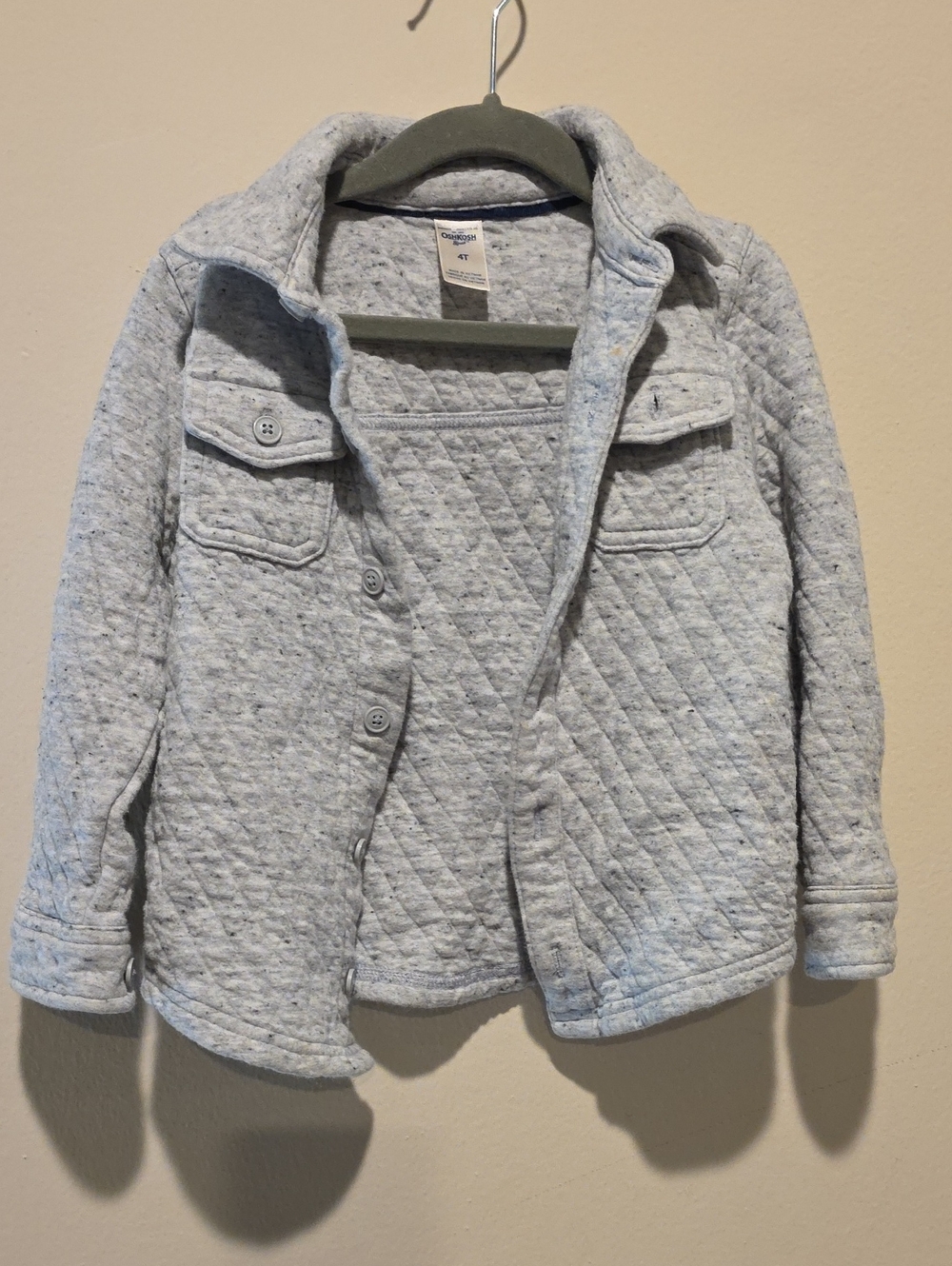 Osh Kosh Children's Quilted Jacket - Light Heather Gray Size 4t
